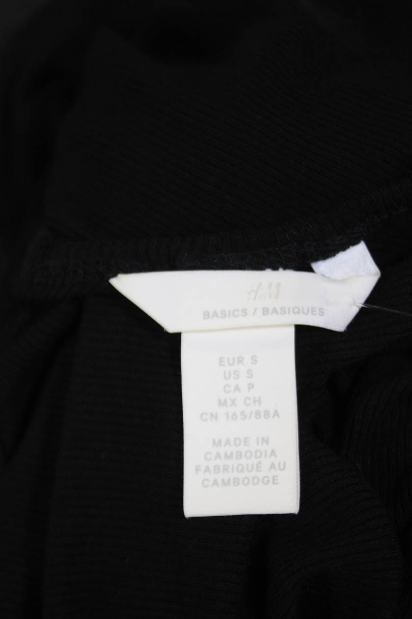 H&M Womens Ribbed Spaghetti Strap V-Neck Ribbed Maxi Dress Black Size S thumbnail 5