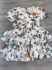 janie and jack Flower Dress white with flowers Sz 4
