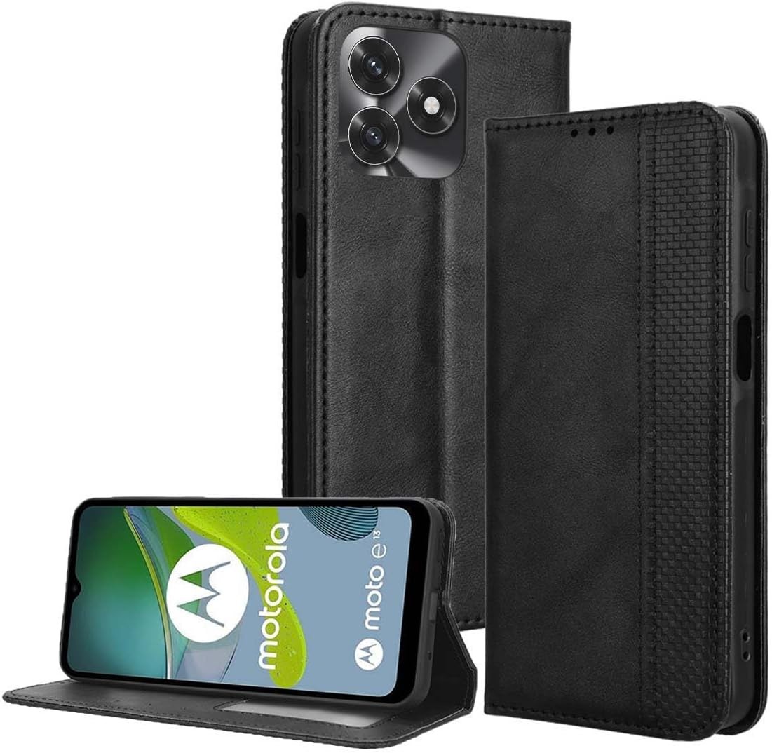 Leather Wallet Case for Honor X5c Plus, Flip Folio Cover with Card Slots and Ca