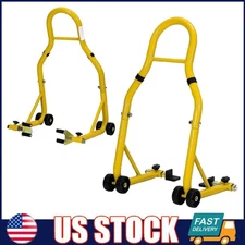 Heavy Duty Motorcycle Bike Stand Front & Rear 900Lbs Combo Paddock Swingarm Lift