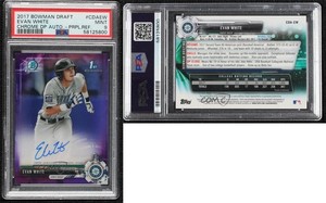 2017 Bowman Draft Chrome Pick Purple Refractor /250 Evan White PSA 9 MINT Auto