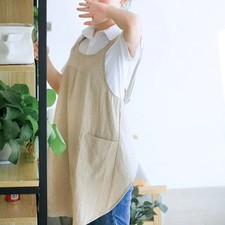Kitchen Household Simple Apron Cotton Linen Apron Dress Cafe Kitchen Cooking