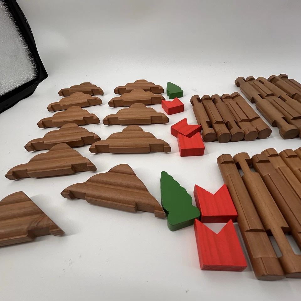 Lots of Lincoln logs house building blocks including wood truss And Trees - Image 3 of 4