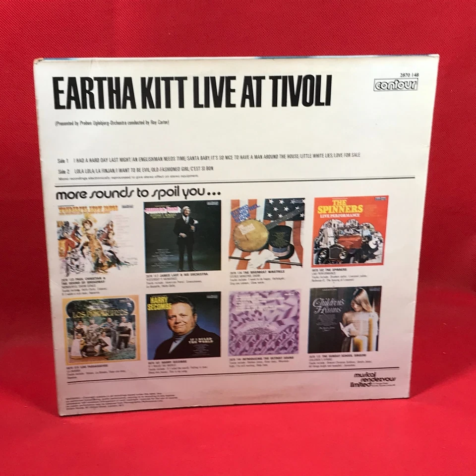 EARTHA KITT Live At Tivoli 1971 UK vinyl LP record in concert Contour - Image 2 of 4
