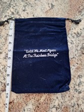 Until We Meet Again At The Rainbow Bridge Black Velvet Drawstring Urn Ash Bag