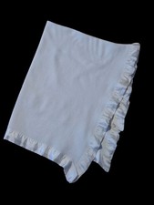 Vintage white waffle weave satin trim blanket Baby Morgan