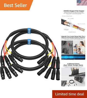 #ad Professional 4 Channel XLR Snake Cable 6.6FT Ideal for Live amp; Recording $75.99