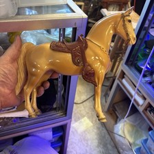Vintage Breyer Western Pony 43 Glossy Palomino Saddle Horse Figurine See Pics
