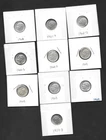 10 ROOSEVELT SILVER DIMES 1959-1964 AU