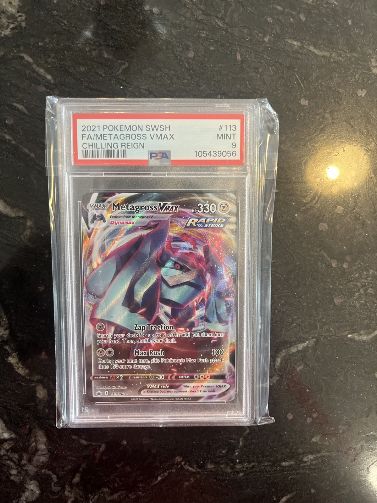 🔥 FA/ METAGROSS VMAX 2021 POKEMON SWSH CHILLING REIGN #113 - PSA 9 MINT