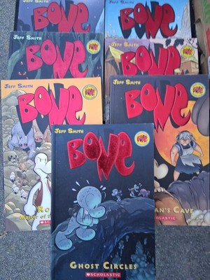 Bone Series Books By Jeff Smith Paperback Lot Of 7 Book # 1-7 