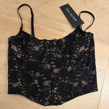 White Fox Black Lace Ordinary Life Bustier Size Small Tags On