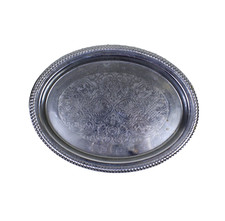 Vintage Oval Shaped Silver Plated Serving Tray 9" Made in England 