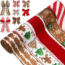 Christmas Wired Ribbons 2.5 Inch, 5 Roll 30 Yards Nutcracker Red Green Plaid Chr