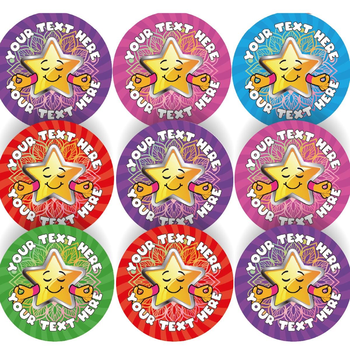 144 Personalised Yoga Superstar 30mm Christmas Stickers