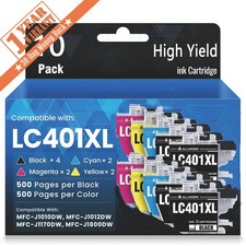 High Yield LC401XL ink Cartridge Compatible for Brother MFC-J1010DW J1012DW lot