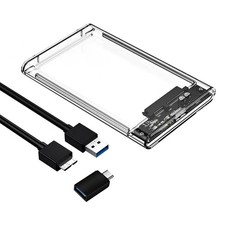 External Hard Drive Enclosure SATA To USB 3.0 2.5 Inch SSD HDD Case Clear