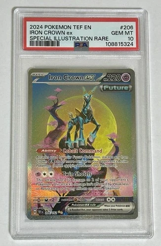 2024 Pokemon S&V Temporal Forces IRON CROWN ex SIR #206/162 PSA 10