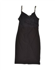 VINTAGE Womens Sleeveless Bodycon Dress UK 8 Small Black RA03