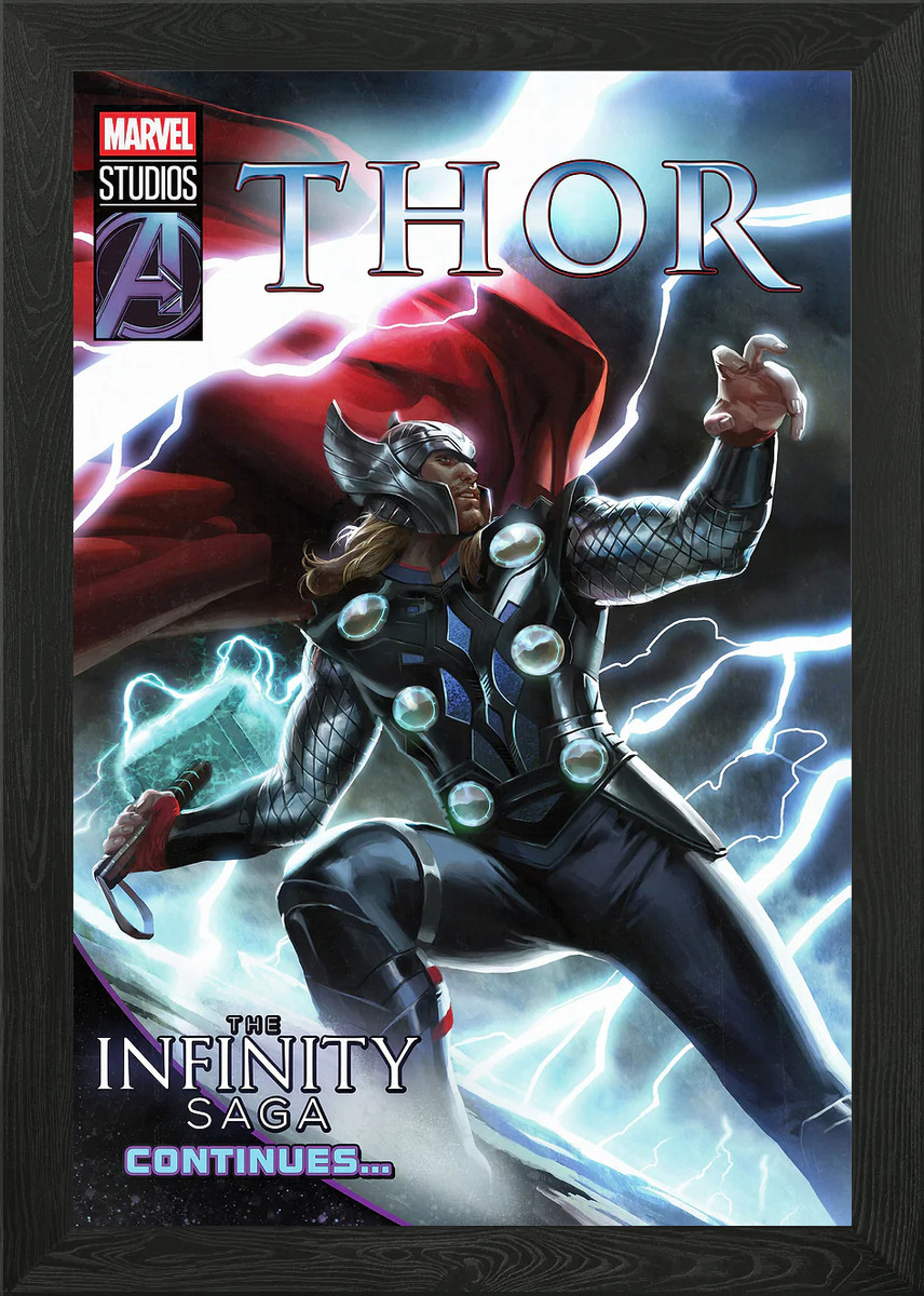 Póster de arte de pared enmarcado de Thor de la saga del infinito lienzo impresión cuadro