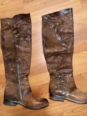 A.S.98 Airstep 37 size High Leather Boots Shoes Avantgarde Biker Cowboy Western