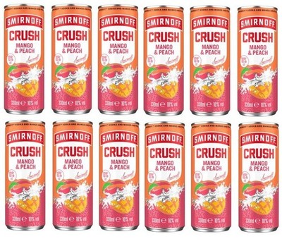 12 Dosen Smirnoff Ice Crush Mango & Peach  a 0,25 L 10 % vol. inkl. EINWEGPFAND
