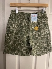 Cat  Jack Boys Shorts   XL 14   NWT   Olive Green Floral Print Pull-On Shorts