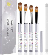Jorun 4 Pcs Acrylic Nail Brush Set - Professional Size 10/12/14/16 Acrylic Brus
