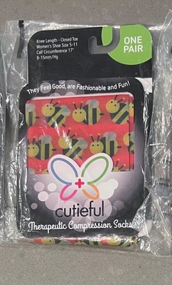 New Cutieful Compression Socks Bees Size 5-11