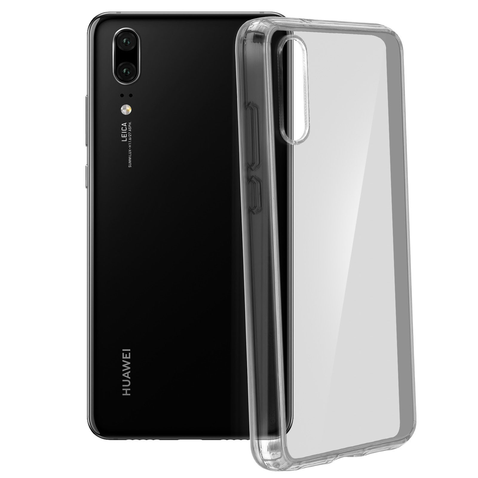 Coque Huawei P20 Antishock design Mocca et transparente pour une protection optimale contre les chocs