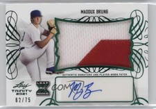2021 Leaf Trinity Patch Auto Green 62/75 Maddux Bruns #PA-MB1 Patch Auto 09an