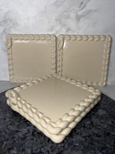 Braided Edge Cream Pfaltzgraff Trivet Retired Rare Made in USA 5 1/2"