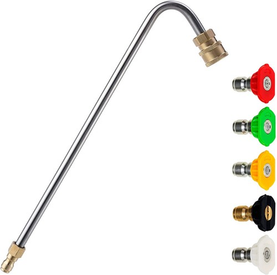 #ad Stainless Steel Pressure Washer Gutter Cleaner Attachment Angled Extension Wand $23.36