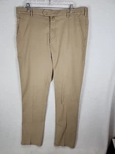 Meyer Exclusive Mens Cotton Khaki Flat Front Chino Pants Trousers 39x34 Germany