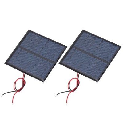 2 Pcs 5.5V 0.55W 100mA Mini Solar Panels with 2 Cable 70mm x 70mm