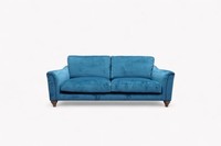 Bromley Grand 4 Seater Sofa, Smooth Velvet Pet Blue