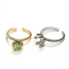 Beads Accessory Findings Solitaire Ring Setting for 6mm (Gold/Silver)