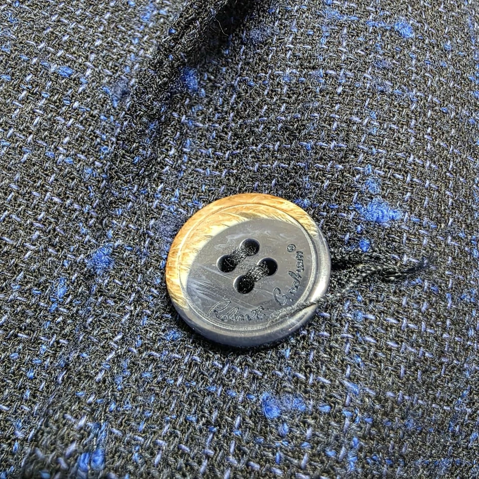 Blazer de lana Robert Graham para niños pequeño azul chaqueta texturizada forro Galaxy pequeño Foto 3 de 4