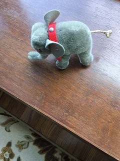 Vintage Steiff Baby Elephant Red Collar No Tags Germany
