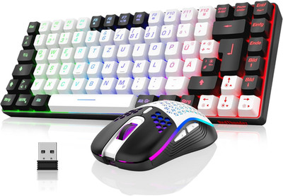 Redthunder 75% Kabelloses Gaming Tastatur Und Maus Set, DE TKL Layout, 85 Tasten