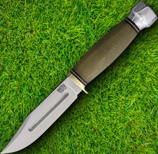 Bark River Gladstone Hunter Fixed Knife 4.25" Steel Blade Green Micarta Handle