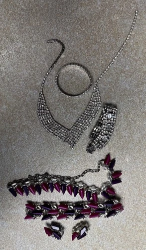 (3)Vintage 50’s 60’s Women's Costume Jewelry Sets Necklaces, Earrings, Bracelets