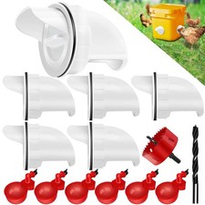 Chicken Feeder No Waste Automatic Poultry Feeder Ports Kit and Waterer Set
