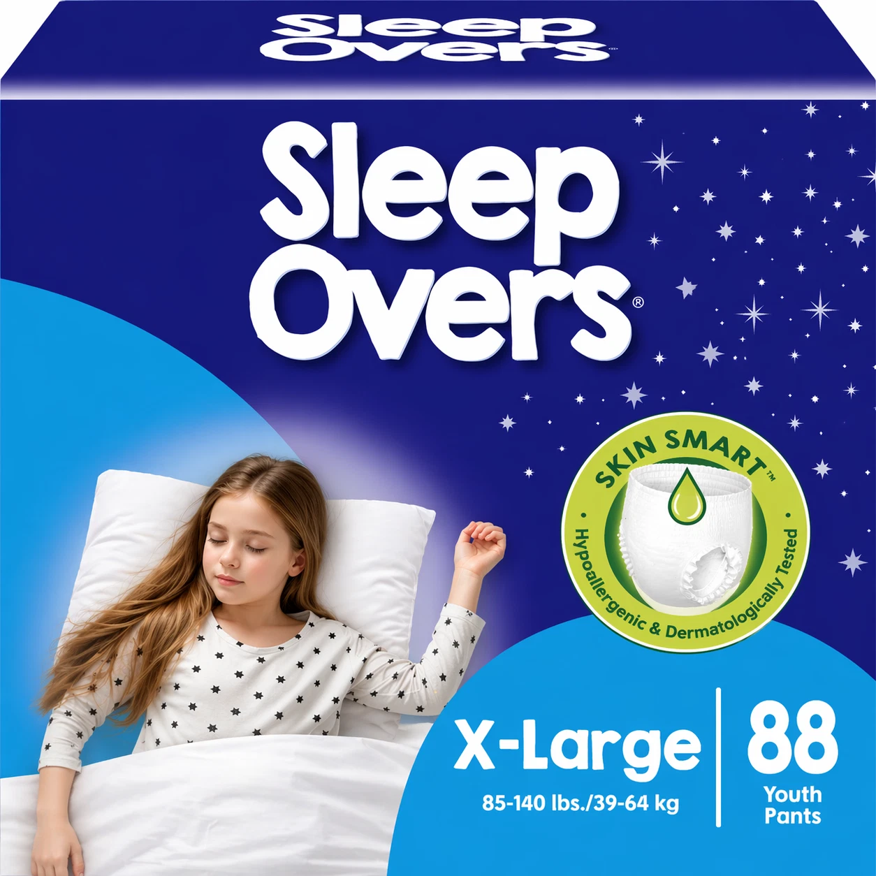 Cuties Sleep Overs Youth Underwear X-Large 85-140 lbs 22 Ct (88 Total)