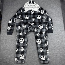 Disney Jack Skellington Nightmare Before Xmas Onepiece Pajamas Juniors XL Fleece