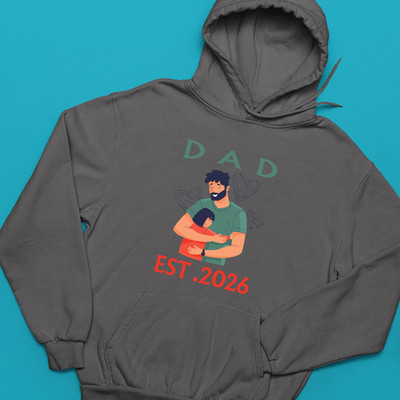 Dad Est 2026 New Dad Hoodie Expecting Fathers First Baby Partners Gift