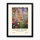 Gustav Klimt Flower Garden At Night Framed Wall Art Poster Canvas Print Picture