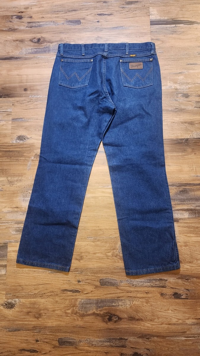 Wrangler 36 MWZ Blue Dark Wash Jeans 100% Cotton Denim 36 X Wrangler 36 MWZ Blue Dark Wash Jeans 100% Cotton Denim 36 X