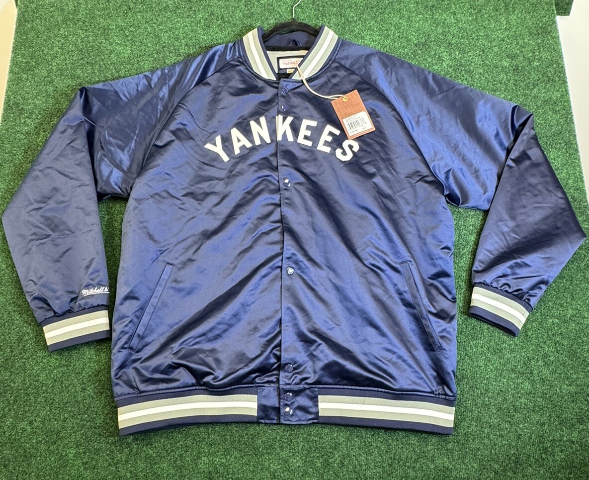 New York Yankees Mitchell Ness Men's Full Snap Satin Jacket Size 3XL