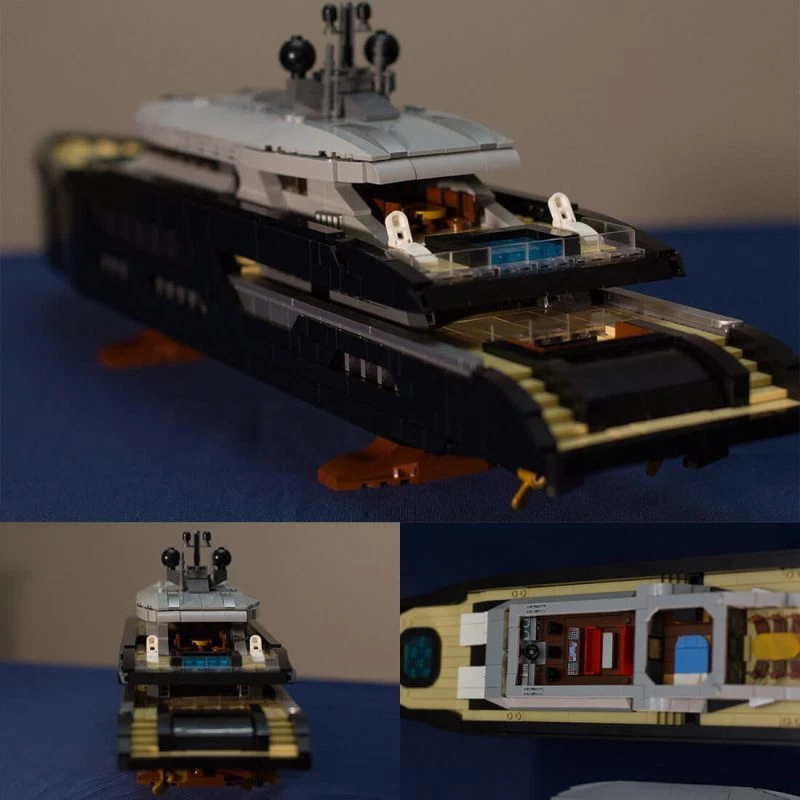 Medium Yacht Model 2977 Bricks/Black MOC-164800 Building Blocks Toys Kit - Image 4 of 4